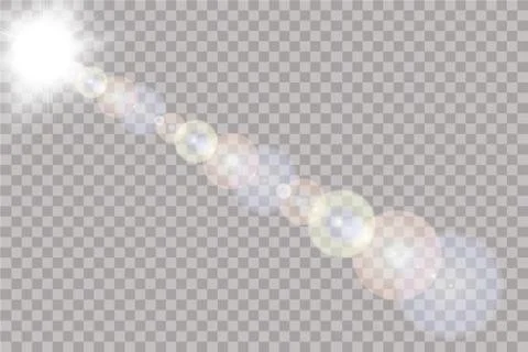Vector transparent sunlight special lens flare light effect. Sun isolated on Stock Illustration
