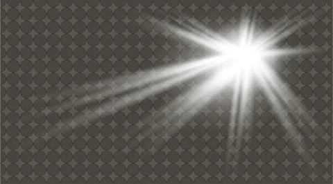 Vector transparent sunlight special lens flare light effect. Sun flash with r Illustrazione stock