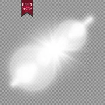 Vector transparent sunlight special lens flare light effect. Sun flash with rays 스톡 일러스트