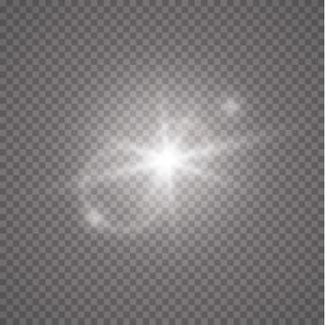Vector transparent sunlight special lens flare light effect. Sun flash with rays Illustrazione stock
