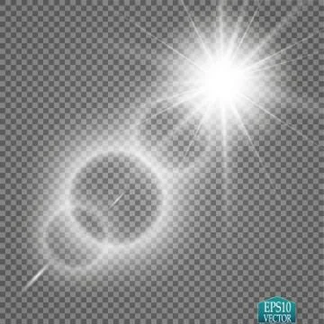 Vector transparent sunlight special lens flare light effect. Stock Illustration