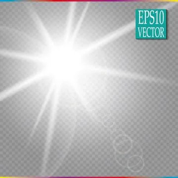 Vector transparent sunlight special lens flare light effect. Stock-Illustration