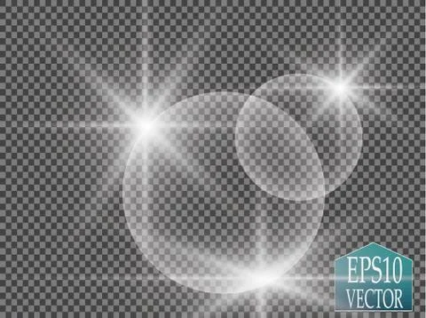 Vector transparent sunlight special lens flare light effect. Stock Illustration