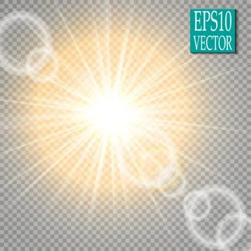 Vector transparent sunlight special lens flare light effect. Stock-Illustration