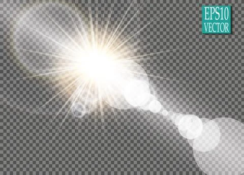 Vector transparent sunlight special lens flare light effect. Stock-Illustration