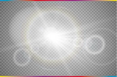 Vector transparent sunlight special lens flare light effect. Stock-Illustration