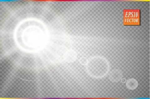Vector transparent sunlight special lens flare light effect. Stock-Illustration