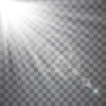 Vector transparent sunlight special lens flare light effect. Stock Illustration