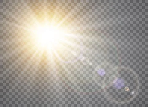 Vector transparent sunlight special lens flare light effect. Stock Illustration
