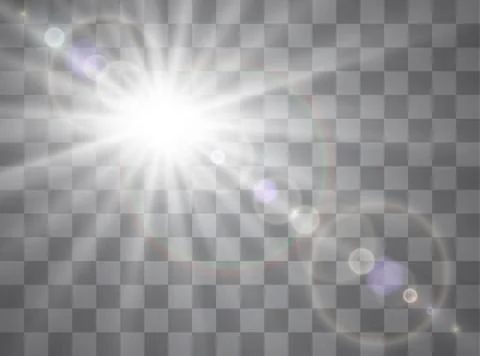 Vector transparent sunlight special lens flare light effect. Stock Illustration