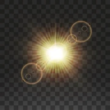 Vector transparent sunlight special lens flare light effect. Sun flash with rays Stock Illustration