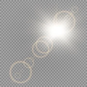 Vector transparent sunlight special lens flare light effect. Sun flash with rays Illustrazione stock