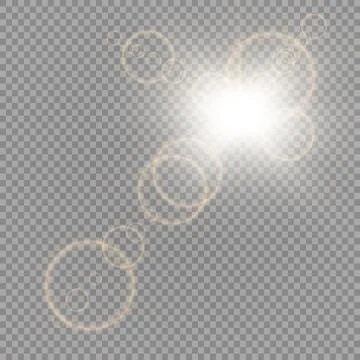 Vector transparent sunlight special lens flare light effect. Sun flash with rays Stock Illustration