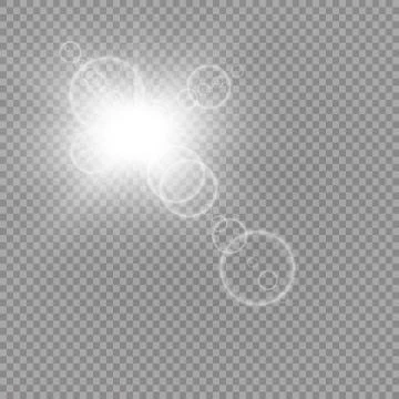 Vector transparent sunlight special lens flare light effect. Sun flash with rays Stock Illustration