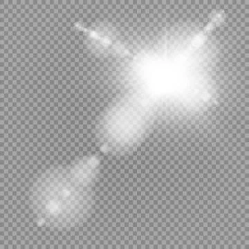 Vector transparent sunlight special lens flare light effect. Sun flash with rays Stock Illustration