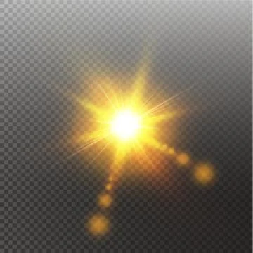 Vector transparent sunlight special lens flare light effect. Sun isolated on Stock Illustration