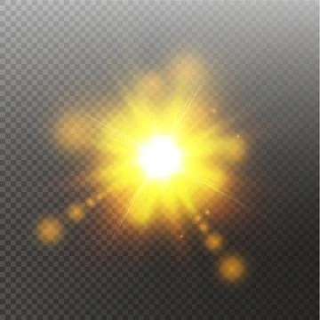 Vector transparent sunlight special lens flare light effect. Sun isolated on Stock-Illustration
