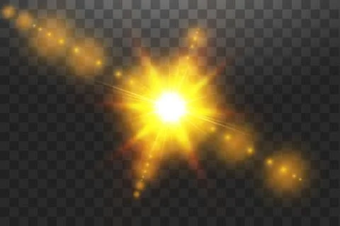 Vector transparent sunlight special lens flare light effect. Sun isolated on Stock Illustration