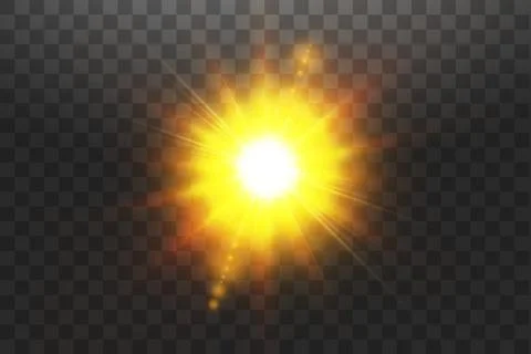 Vector transparent sunlight special lens flare light effect. Sun isolated on Stock Illustration