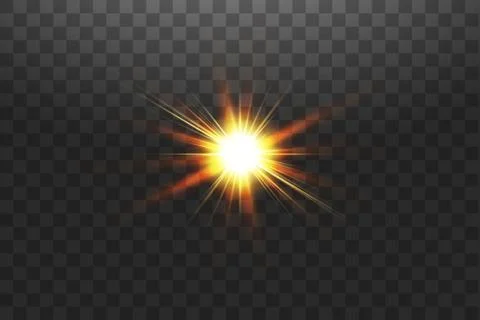 Vector transparent sunlight special lens flare light effect. Sun isolated on Stock Illustration