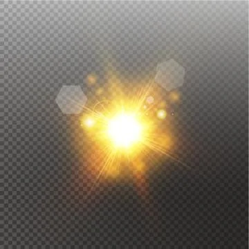 Vector transparent sunlight special lens flare light effect. Sun isolated on Stock Illustration