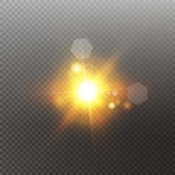 Vector transparent sunlight special lens flare light effect. Sun isolated on Stock Illustration
