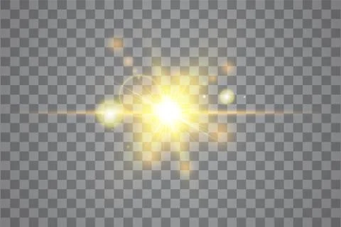 Vector transparent sunlight special lens flare light effect. Isolated sun flash Stock Illustration