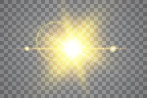 Vector transparent sunlight special lens flare light effect. Isolated sun flash Stock Illustration