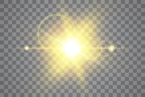 Vector transparent sunlight special lens flare light effect. Isolated sun flash Stock Illustration