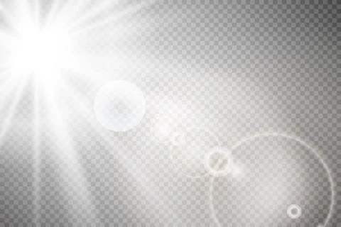 Vector transparent sunlight special lens flare light effect. Sun flash with rays Ilustración de archivo