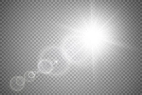 Vector transparent sunlight special lens flare light effect. Sun flash with rays Stock-Illustration
