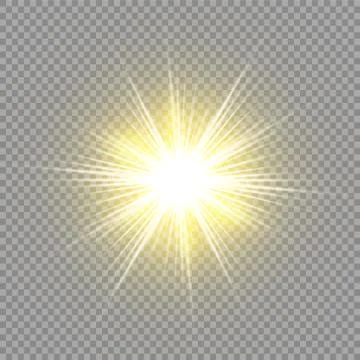 Vector transparent sunlight special lens flare light effect. Sun isolated on Stock Illustration