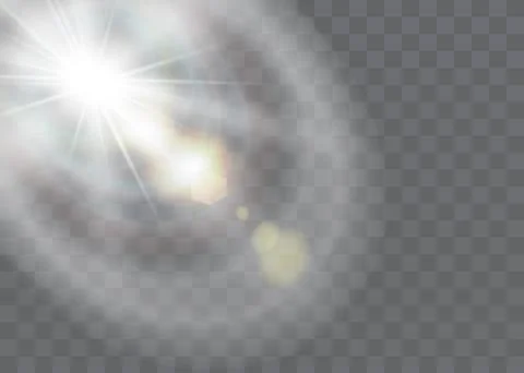Vector transparent sunlight special lens flash light effect.front sun lens flash Stock Illustration