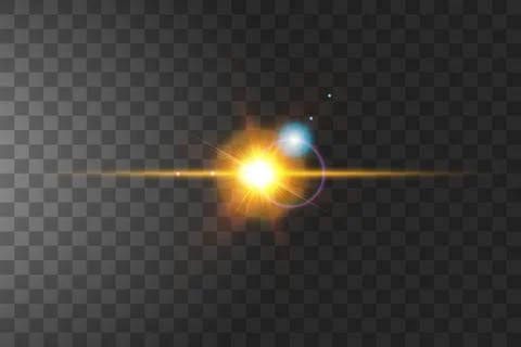Vector transparent sunlight special lens flare light effect. Sun isolated on Stock Illustration