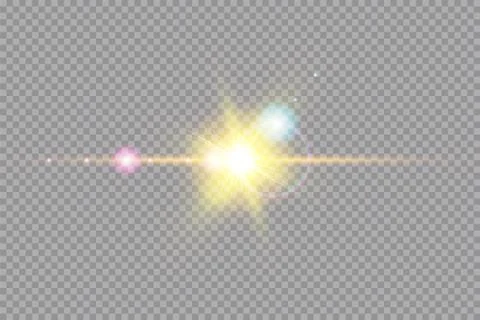 Vector transparent sunlight special lens flare light effect. Sun isolated on Stock Illustration