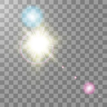 Vector transparent sunlight special lens flare light effect. Sun isolated on Stock Illustration