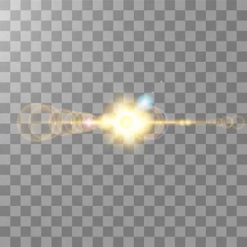 Vector transparent sunlight special lens flare light effect. Sun isolated on Stock Illustration