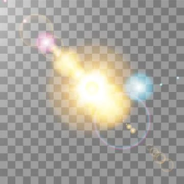 Vector transparent sunlight special lens flare light effect. Sun isolated on Stock-Illustration