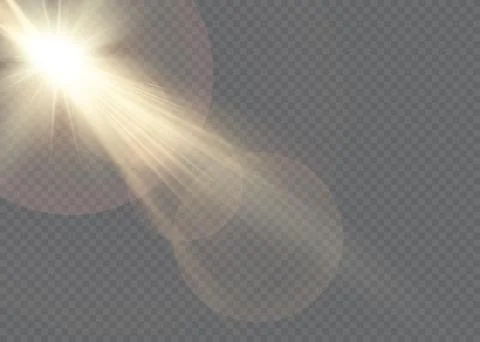 Vector transparent sunlight special lens flare light effect Stock Illustration