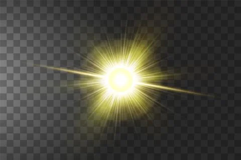 Vector transparent sunlight special lens flare light effect. Sun isolated on Stock Illustration