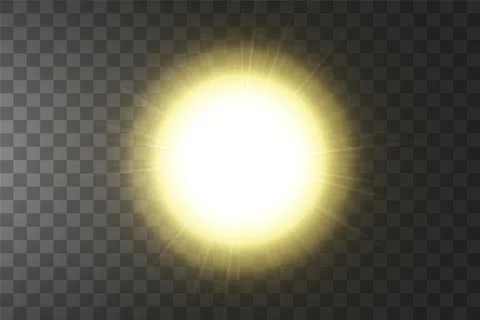 Vector transparent sunlight special lens flare light effect. Sun isolated on Stock Illustration