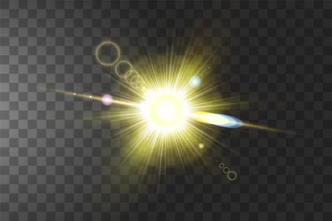 Vector transparent sunlight special lens flare light effect. Sun isolated on Stock Illustration