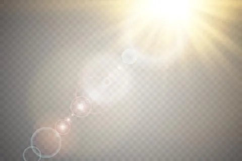Vector transparent sunlight special lens flare light effect. Sun flash with rays Stock Illustration