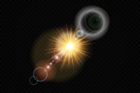 Vector transparent sunlight special lens flare light effect. Sun flash with rays Stock Illustration