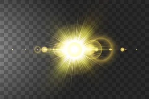 Vector transparent sunlight special lens flare light effect. Sun isolated on Stock Illustration