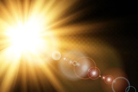 Vector transparent sunlight special lens flare light effect. Sun flash with rays Stock Illustration