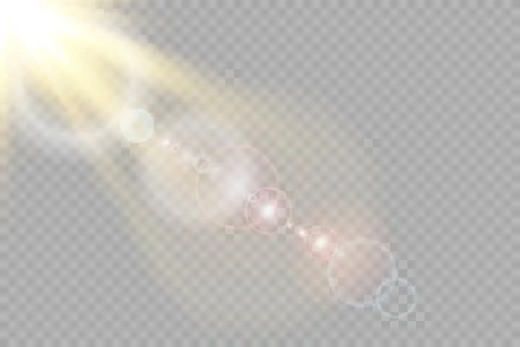 Vector transparent sunlight special lens flare light effect. Sun flash with rays 스톡 일러스트
