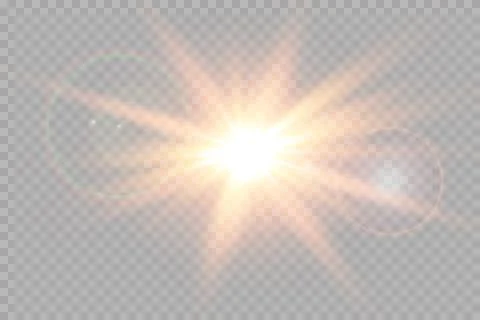 Vector transparent sunlight special lens flare light effect. Sun flash with rays Stock-Illustration