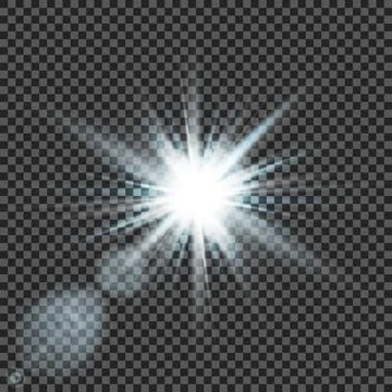 Vector transparent sunlight special lens flare light effect Stock Illustration