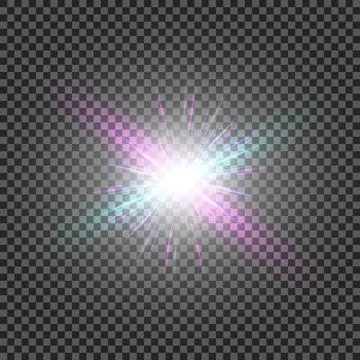Vector transparent sunlight special lens flare light effect Stock Illustration